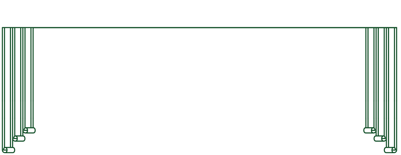 Schwarz-grüne minimalistische Rahmenlinien verlaufen horizontal und vertikal am oberen Bildrand.